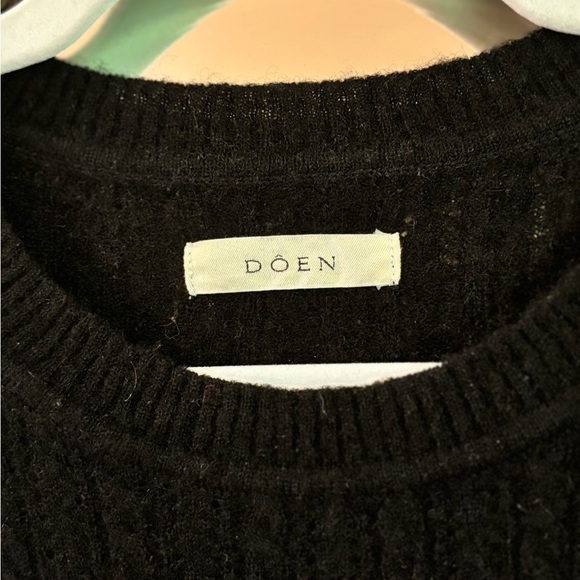Dôen Black Tamarind Ruffle Alpaca Pullover Sweater - Picture 7 of 11